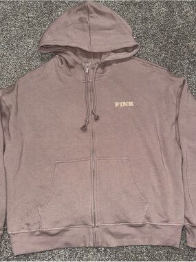 PINK Victoria's Secret Dusty Mauve Full-Zip Hoodie
